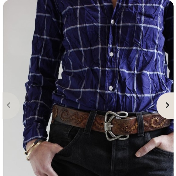 Frank & Eileen Barry Blue Plaid Cotton Button Down Crinkle Shirt Size XS - Picture 11 of 11